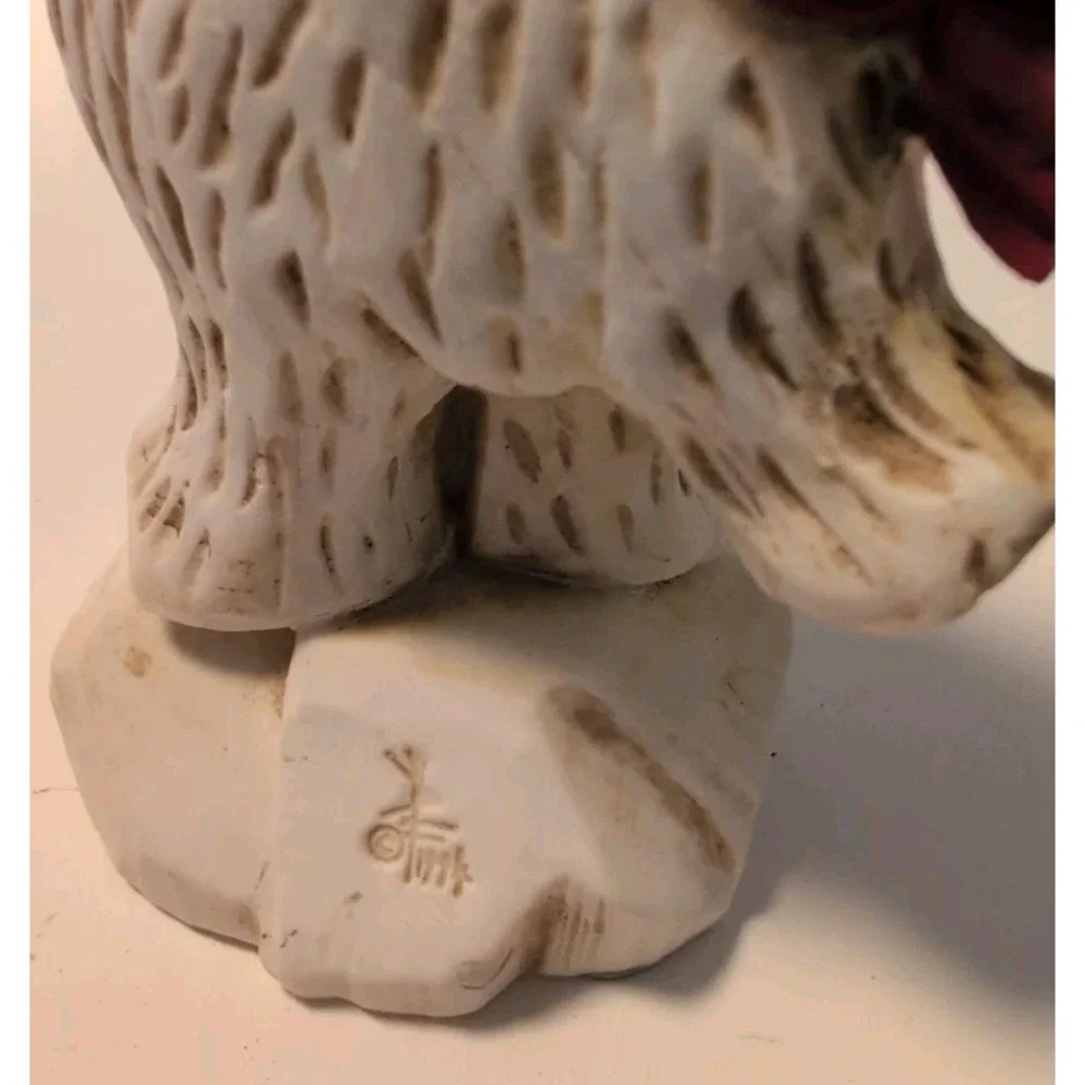 1995 Polar Bear Figure By David Frykman Christmas Holiday Red Bow Folk Art‎